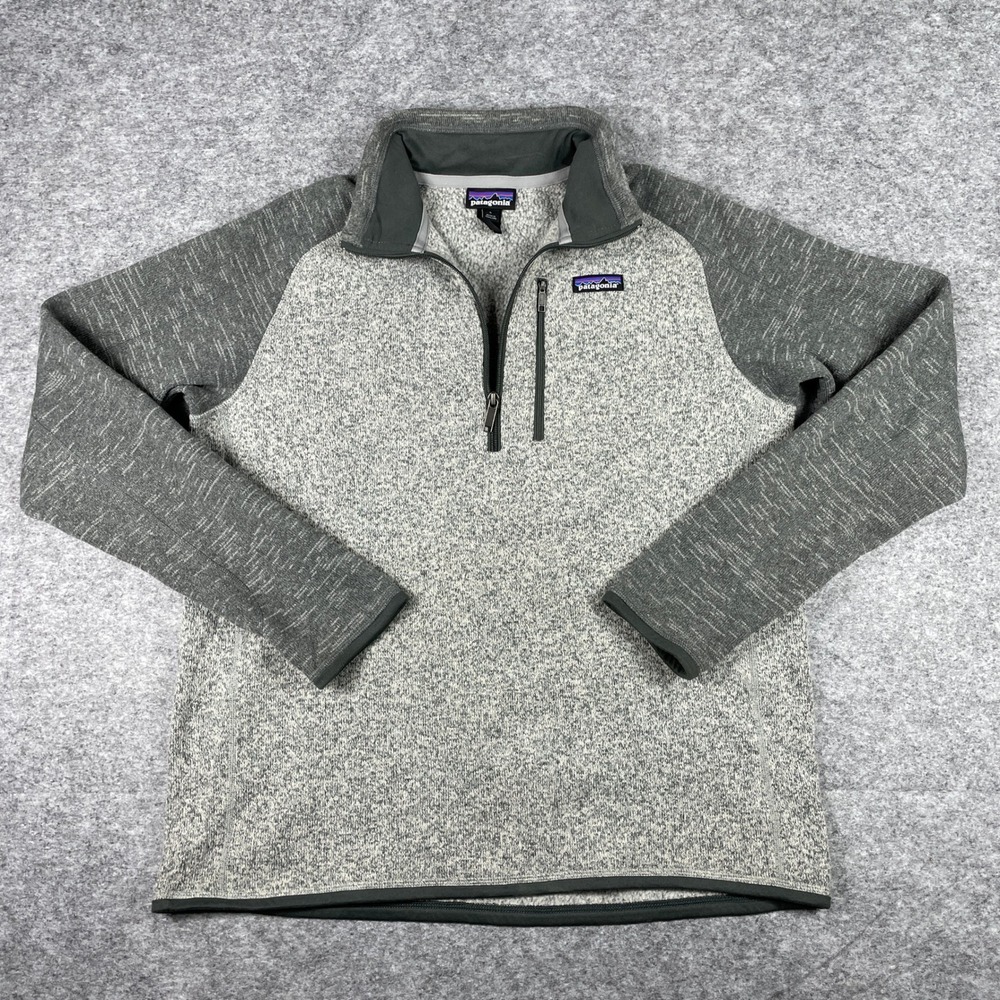 Patagonia Better Sweater Mens L Grey Colorblock 1/4 Zip Fleece Jacket Pullover
